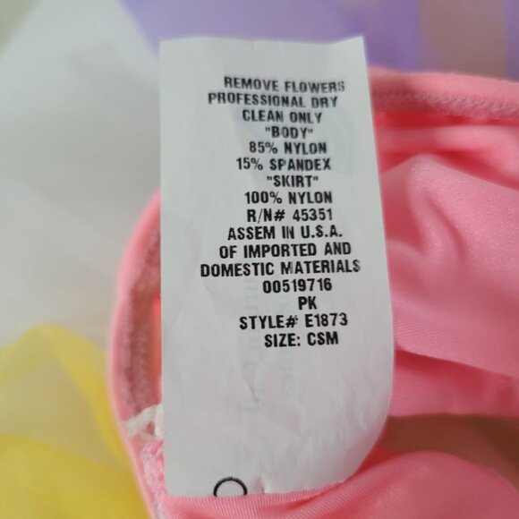 Curtain Call Costumes CSM Childs Small Leotard Dance Tulle Butterfly Wings Pink - Picture 7 of 16